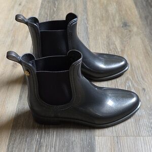Women’s Lemon Jelly Metallic Charcoal Chelsea Ankle Rain Boots